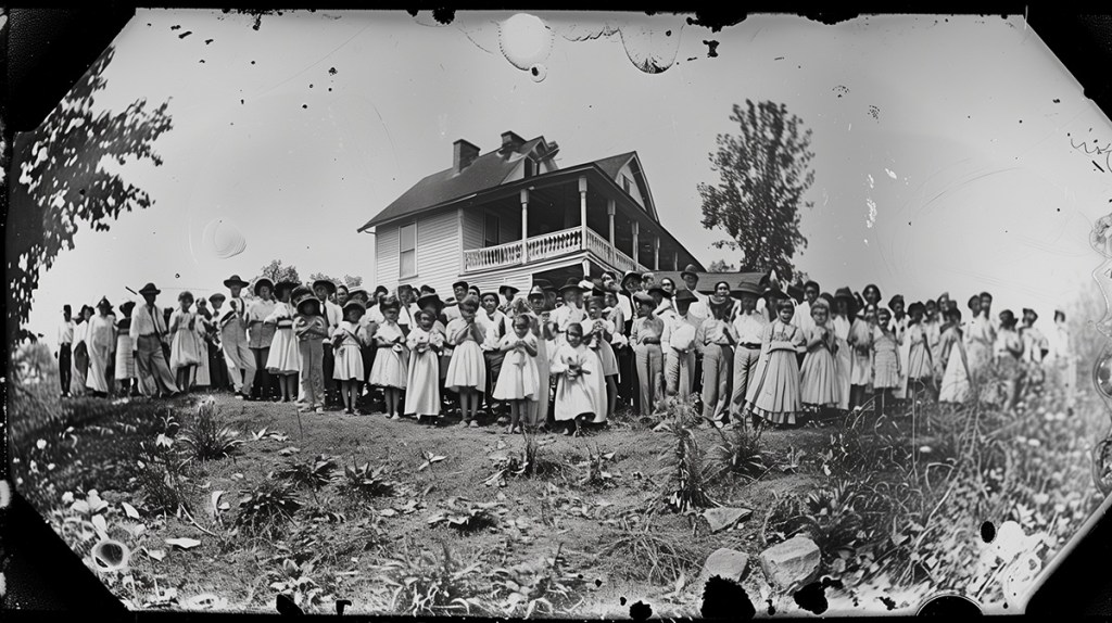 Result of prompting Midjourney with “Stereograms, 1900” in June 2024.